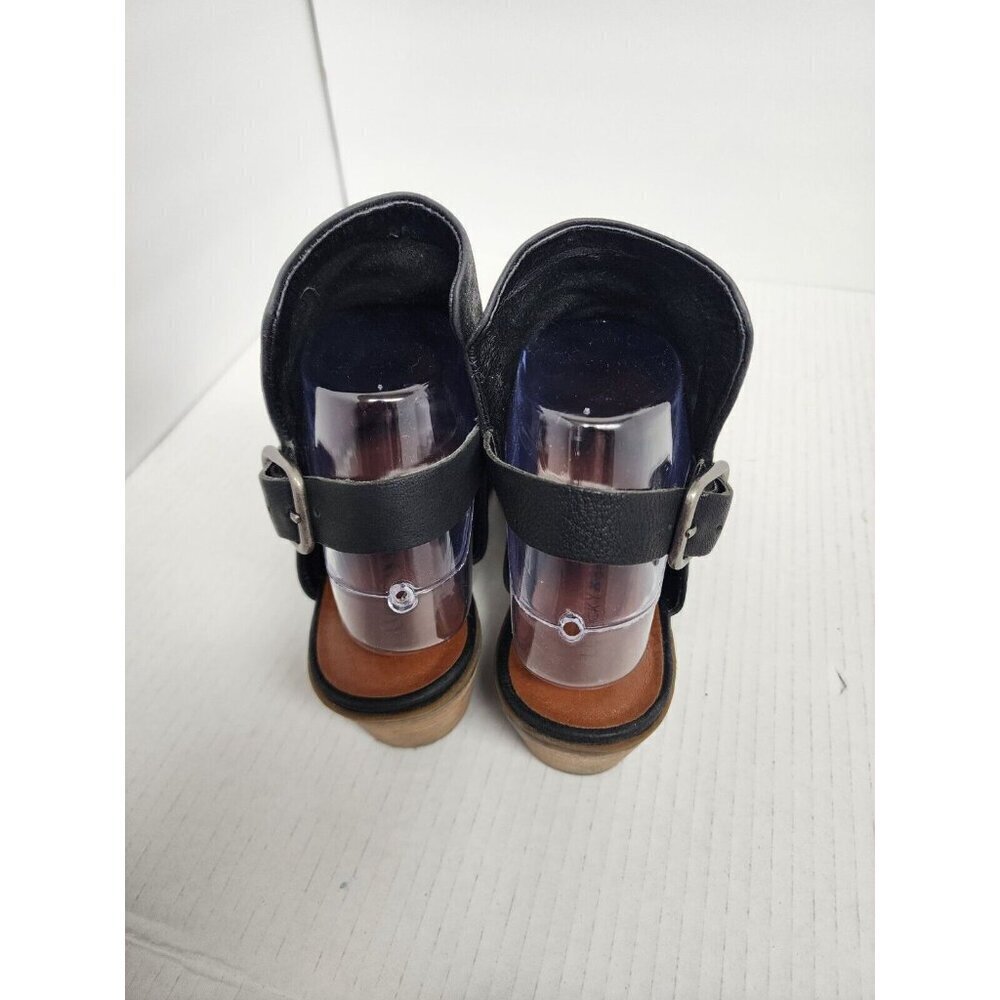 Lucky Brand Women's Keralin Black Leather Suede Wedge Slingback Strap Sandal 7.5 - Picture 4 of 8